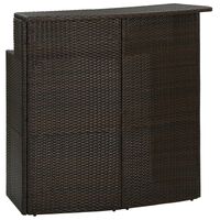 vidaXL Tavolo da Bar per Esterni Marrone 120x55x110 cm in Polyrattan