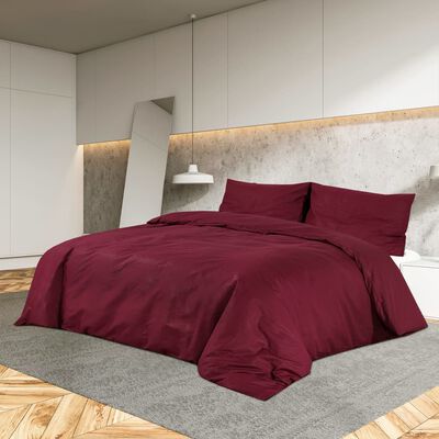 vidaXL Set Copripiumino Bordeaux 140x200 cm in Microfibra Leggera