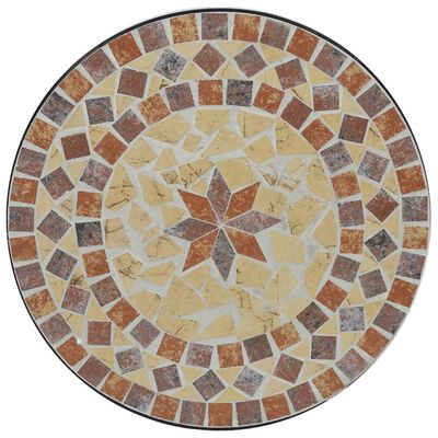 vidaXL Tavolino Bistrot con Mosaico Terracotta e Bianco Ceramica