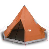 vidaXL Tenda da Campeggio Tipi 4 Persone Arancione Impermeabile