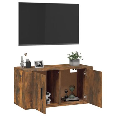 vidaXL Mobile Porta TV a Parete rovere fumo 80x34,5x40 cm