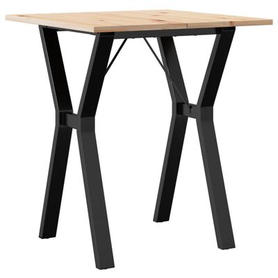 vidaXL Tavolo da Pranzo Telaio a Y 70x70x75 cm Legno Pino e Acciaio