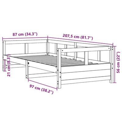 vidaXL Dormeuse senza Materasso Bianca 80x200 cm Legno Massello Pino