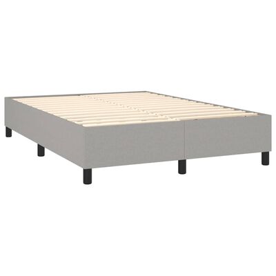 vidaXL Letto a Molle Materasso e LED Grigio Chiaro 140x190 cm Tessuto