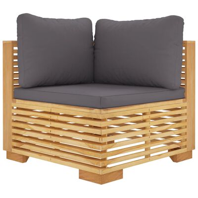 vidaXL Set Divani da Giardino 3 pz con Cuscini Legno Massello di Teak