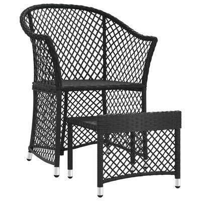 vidaXL Set da Giardino 2 pz con Cuscini Nero in Polyrattan