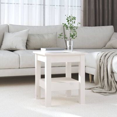 vidaXL Tavolino da Salotto Bianco 35x35x40 cm Legno Massello di Pino