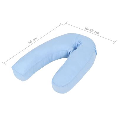 vidaXL Cuscino per Gravidanza a Forma di J 54x(36-43) cm Blu