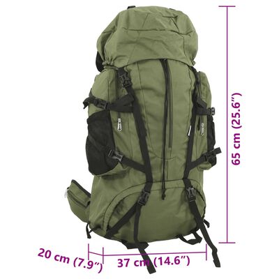 vidaXL Zaino da Trekking Verde Militare 60 L in Tessuto Oxford