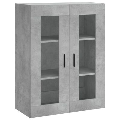 vidaXL Credenza Grigio Cemento 69,5x34x180 cm in Legno Multistrato