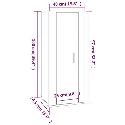 vidaXL Set Mobili Porta TV 4 pz Nero in Legno Multistrato