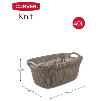 Curver Cesto Portabiancheria Knit 40 L Marrone Metallizzato