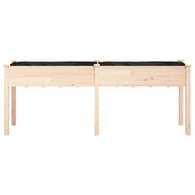 vidaXL Fioriera con Fodera 203x53x76 cm Legno Massello di Abete