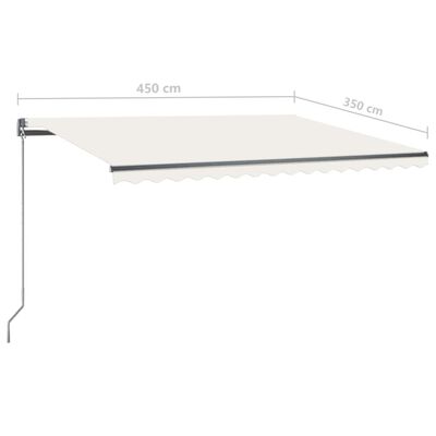 vidaXL Tenda da Sole Retrattile Manuale LED 450x350 cm Crema