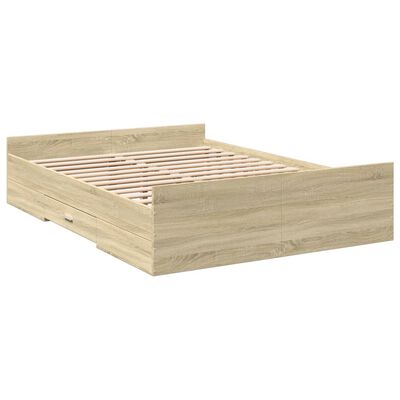 vidaXL Giroletto Cassetti Rovere Sonoma 120x200 cm Legno Multistrato