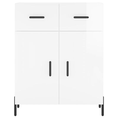 vidaXL Credenza 69,5x34x90 cm in Legno Multistrato Bianco Lucido