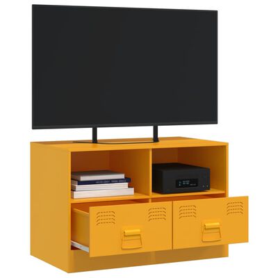 vidaXL Mobili TV 2 pz Giallo Senape 67x39x44 cm in Acciaio