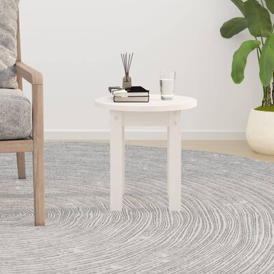 vidaXL Tavolino da Salotto Bianco Ø 35x35 cm in Legno Massello di Pino