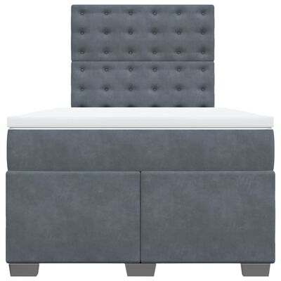 vidaXL Giroletto a Molle con Materasso Grigio Scuro 120x190 cm Velluto