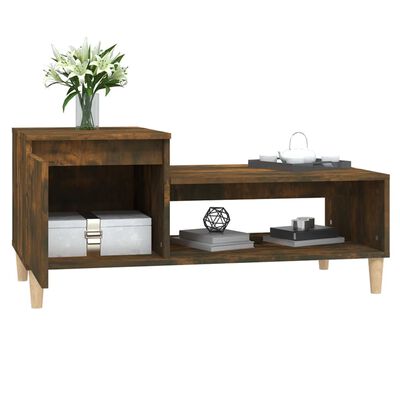 vidaXL Tavolino da Salotto Rovere Fumo 100x50x45 cm Legno Multistrato