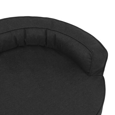 vidaXL Materasso Ergonomico per Cani 75x53 cm Effetto Lino Nero