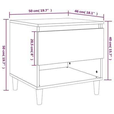 vidaXL Comodini 2 pz Grigio Sonoma 50x46x50 cm in Legno Multistrato