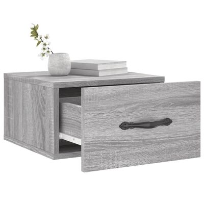 vidaXL Comodini a Muro 2 pz Grigio Sonoma 35x35x20 cm