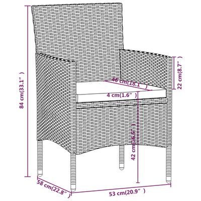 vidaXL Set da Pranzo da Giardino 5 pz con Cuscini Grigio e Nero