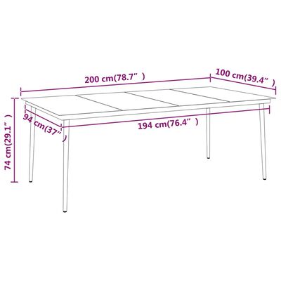 vidaXL Set da Pranzo da Giardino 9 pz Nero