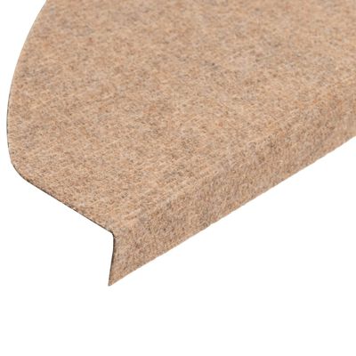 vidaXL Tappetini Autoadesivi per Scale 15 pz 65x22,5x3,5 cm Beige