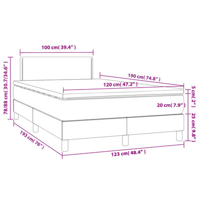 vidaXL Giroletto a Molle con Materasso Rosa 120x190 cm in Velluto