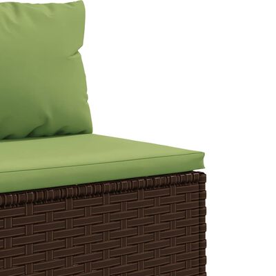 vidaXL Set Divani da Giardino 10pz con Cuscini in Polyrattan Marrone