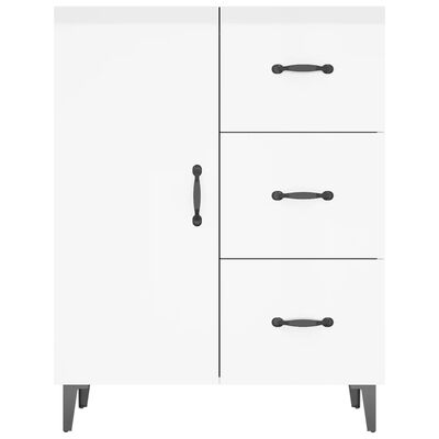 vidaXL Credenza 69,5x34x90 cm in Legno Multistrato Bianco Lucido