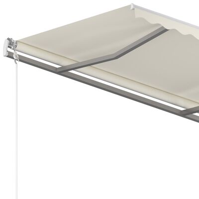 vidaXL Tenda da Sole Retrattile Manuale con Pali 3x2,5 m Crema