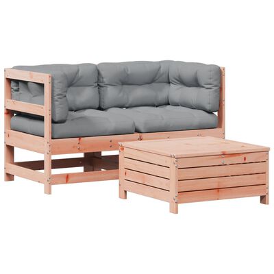 vidaXL Set Divani Giardino 3pz con Cuscini Legno Massello di Douglas