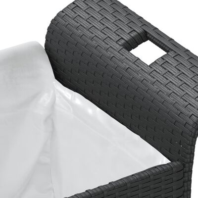 vidaXL Panca da Giardino con Cuscino Nero 116x46x57 cm in Polyrattan