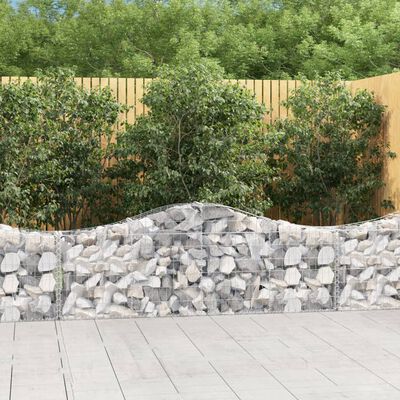 vidaXL Cesti Gabbioni ad Arco 5 pz 200x30x60/80 cm Ferro Zincato