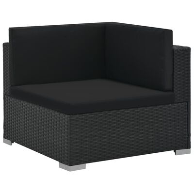 vidaXL Set Mobili da Giardino 6 pz con Cuscini in Polyrattan Nero