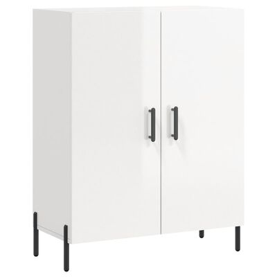 vidaXL Credenza 69,5x34x90 cm in Legno Multistrato Bianco Lucido