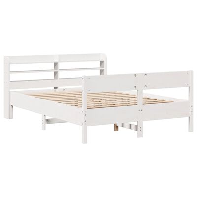 vidaXL Letto senza Materasso Bianco 150x200 cm Legno Massello di Pino