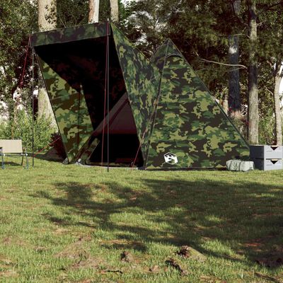 vidaXL Tenda Familiare Tipi per 6 Persone Mimetica Impermeabile