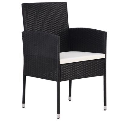 vidaXL Set da Pranzo da Giardino 5 pz Nero