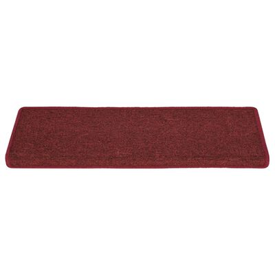 vidaXL Tappetini per Scale 15 pz 65x21x4 cm Rosso Opaco