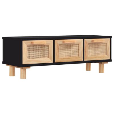 vidaXL Tavolino Nero 80x40x30 cm Legno Multistrato e Massello di Pino