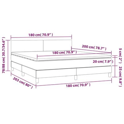 vidaXL Giroletto a Molle con Materasso Cappuccino 180x200cm Similpelle