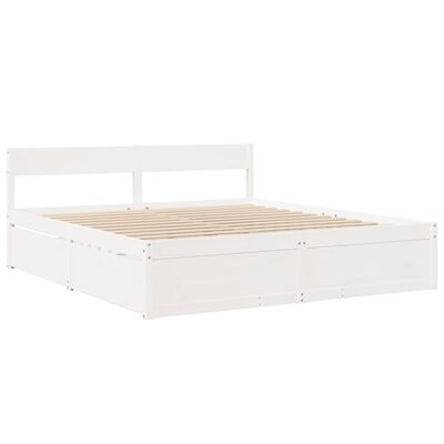 vidaXL Letto senza Materasso Bianco 180x200 cm Legno Massello di Pino