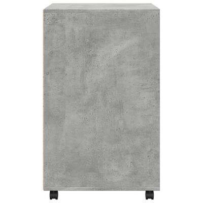 vidaXL Mobiletto con Ruote Grigio Cemento 60x48x81 cm in Truciolato