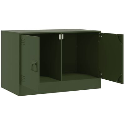 vidaXL Mobile TV Verde Oliva 67x39x44 cm in Acciaio