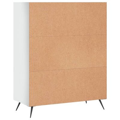 vidaXL Libreria Bianco Lucido 69,5x32,5x90 cm in Legno Multistrato