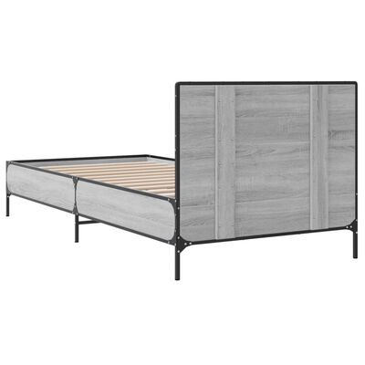 vidaXL Giroletto Grigio Sonoma 75x190cm in Legno Multistrato e Metallo